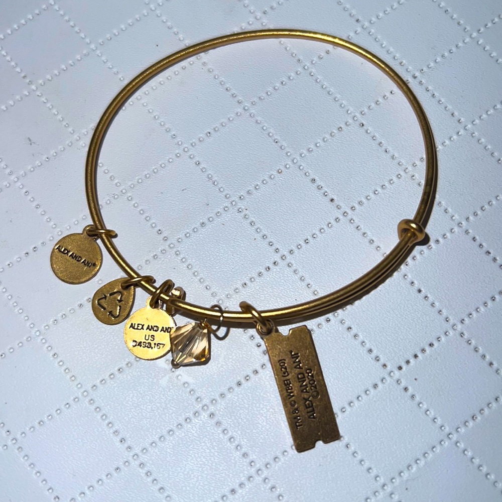 Alex and Ani polar express bangle charm bracelet gold - Picture 2 of 3